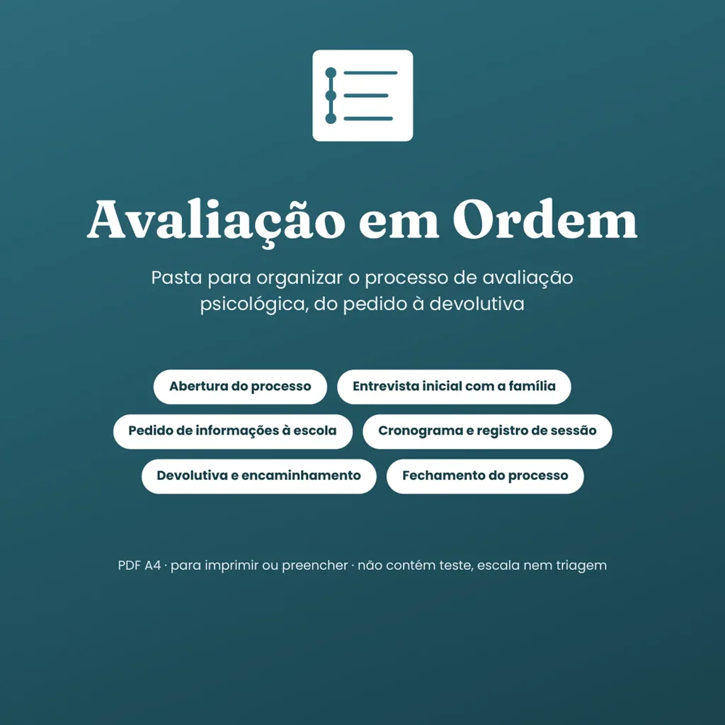 Recorte da capa real do PDF Avaliação em Ordem.